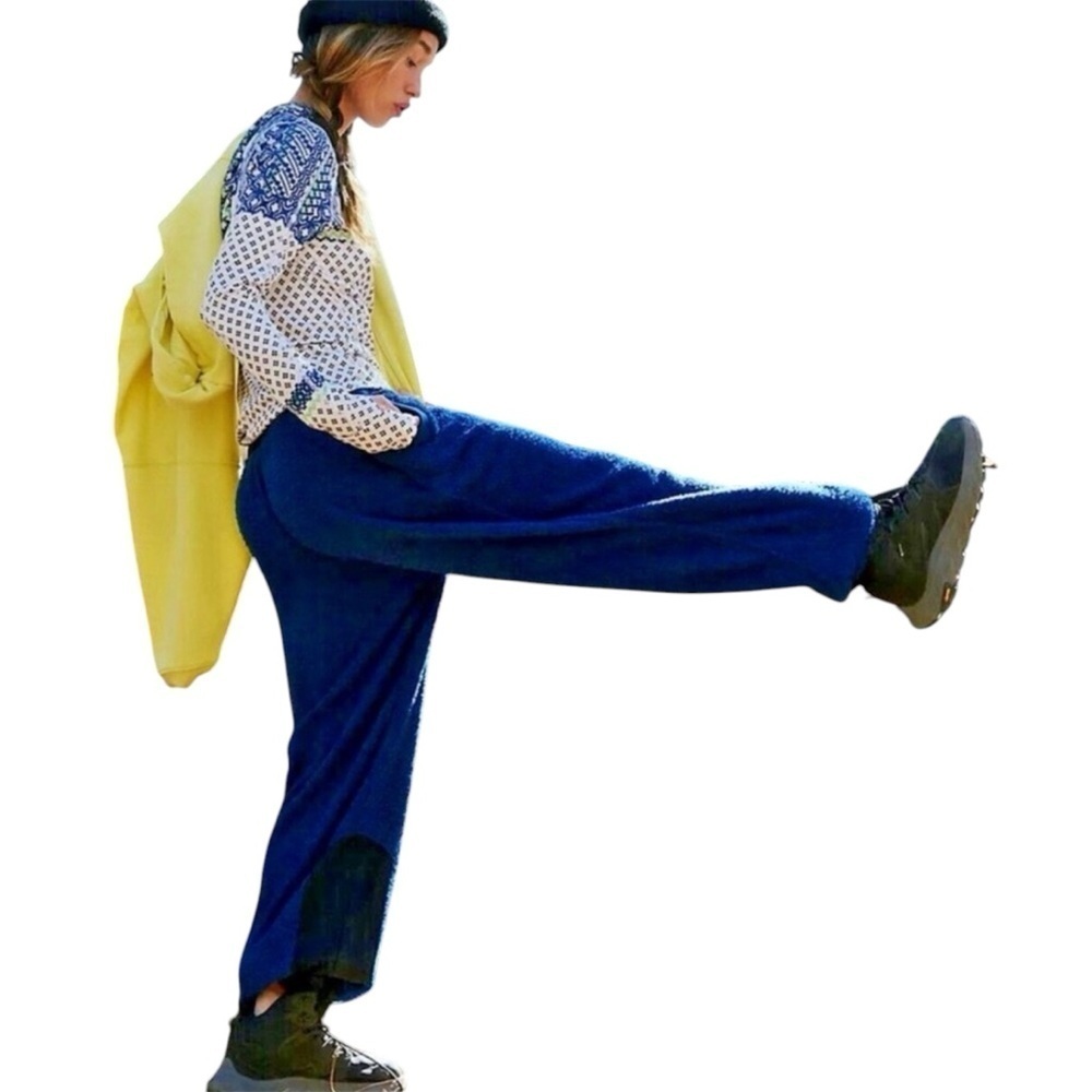 FP Movement by Free People Cuddle Up Pants NWT Size S Prep School Blue